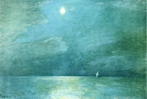 Moonlight on the Sound by Frederick Childe Hassam Oil Painting