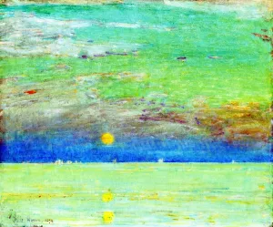 Moonrise at Sunset by Frederick Childe Hassam - Oil Painting Reproduction