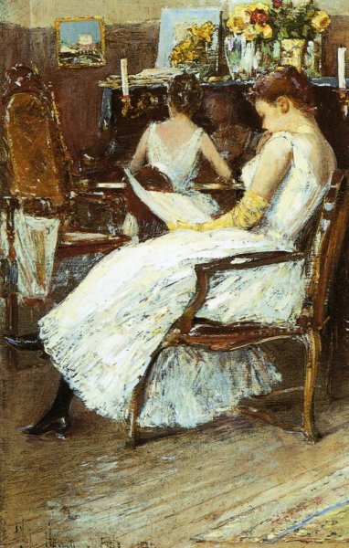 Mrs. Hassam and Her Sister by Frederick Childe Hassam - Hand-Painted Oil Painting Reproduction
