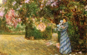 Mrs. Hassam at Villiers-le-Bel by Frederick Childe Hassam - Oil Painting Reproduction