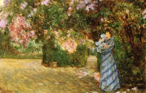 Mrs. Hassam at Villiers-le-Bel by Frederick Childe Hassam Oil Painting