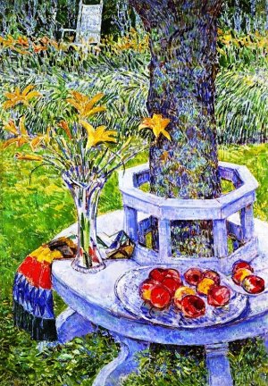 Mrs. Hassam's Garden at East Hampton by Frederick Childe Hassam Oil Painting