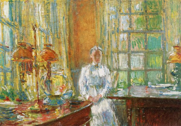 Mrs. Holley of Cos Cob, Connecticut by Frederick Childe Hassam - Hand-Painted Oil Painting Reproduction