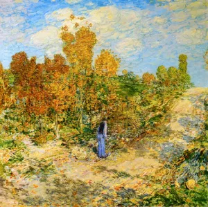 New England Road by Frederick Childe Hassam - Oil Painting Reproduction