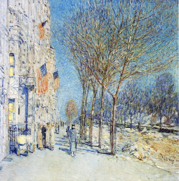 New York Landscape by Frederick Childe Hassam - Hand-Painted Oil Painting Reproduction