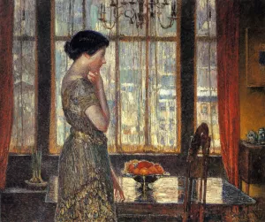 New York Winter Window by Frederick Childe Hassam - Oil Painting Reproduction