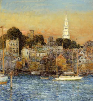 Newport, October Sundown Oil Painting by Frederick Childe Hassam - Bestsellers