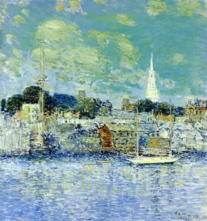 Newport Waterfront by Frederick Childe Hassam - Oil Painting Reproduction