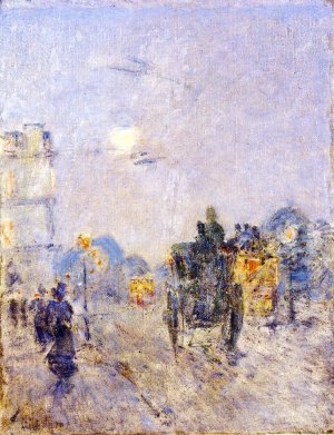 Nocturne, Hyde Park Corner by Frederick Childe Hassam Oil Painting