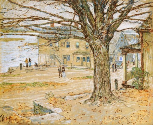 November, Cos Cob by Frederick Childe Hassam - Hand-Painted Oil Painting Reproduction