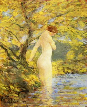 Nymph Bathing by Frederick Childe Hassam - Oil Painting Reproduction