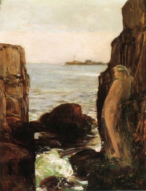 Nymph on a Rocky Ledge Oil painting by Frederick Childe Hassam