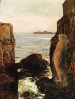 Nymph on a Rocky Ledge Oil painting by Frederick Childe Hassam