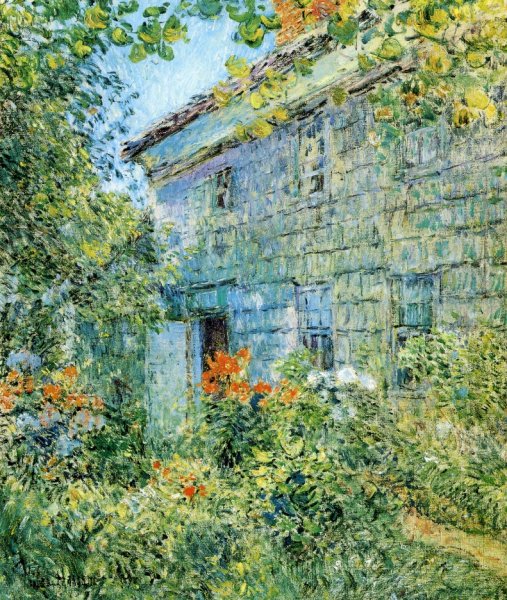 Main Product Photo of Old House and Garden, East Hampton Painting by Frederick Childe Hassam
