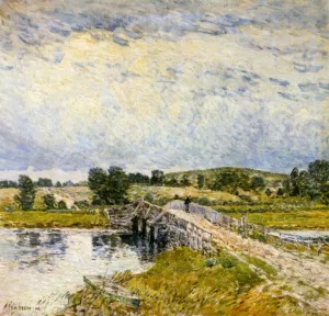 Old Lyme Bridge by Frederick Childe Hassam - Oil Painting Reproduction