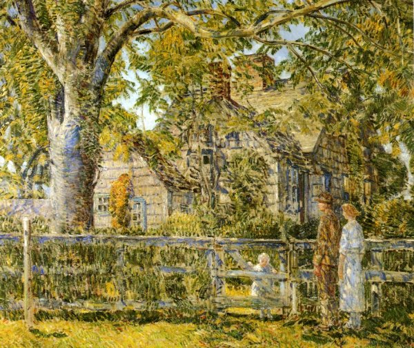 Main Product Photo of Old Mumford House, Easthampton Painting by Frederick Childe Hassam