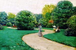 Parc Monceau, Paris II by Frederick Childe Hassam Oil Painting