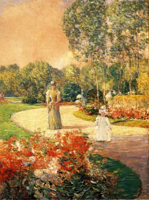 Parc Monceau, Paris Oil painting by Frederick Childe Hassam