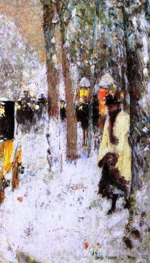 Paris in Winter by Frederick Childe Hassam Oil Painting