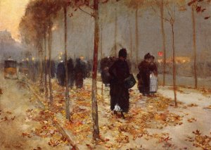 Paris Street by Frederick Childe Hassam Oil Painting