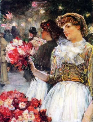 Peonies Oil painting by Frederick Childe Hassam