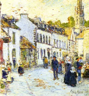 Pont-Aven, Evening by Frederick Childe Hassam - Oil Painting Reproduction