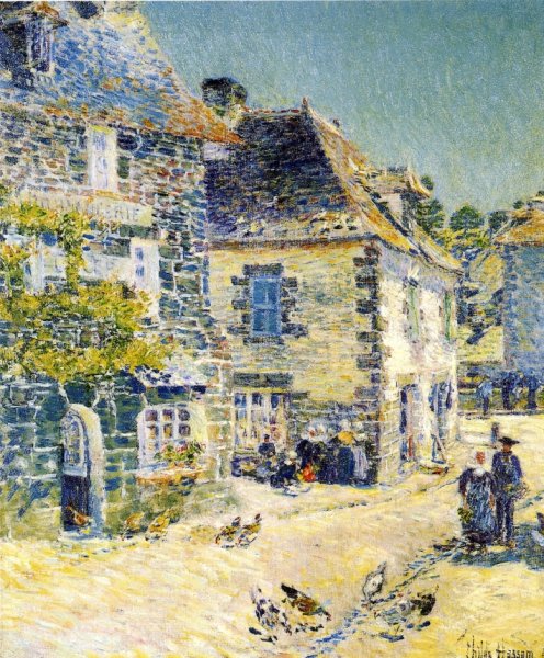 Main Product Photo of Pont-Aven, Noon Day Painting by Frederick Childe Hassam