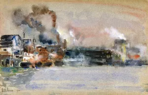 Portland Harbor by Frederick Childe Hassam - Oil Painting Reproduction