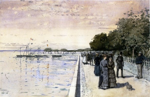 Promenade by Frederick Childe Hassam - Hand-Painted Oil Painting Reproduction