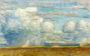 Rain Clouds Over Oregon Desert by Frederick Childe Hassam Oil Painting