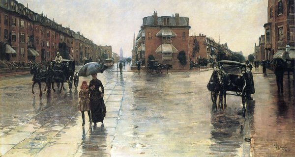 Main Product Photo of Rainy Day, Boston Painting by Frederick Childe Hassam
