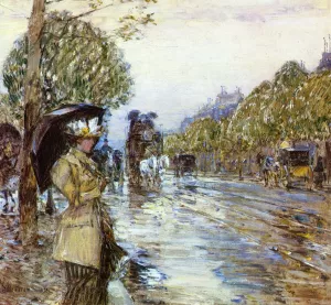 Rainy Day, Paris painting by Frederick Childe Hassam