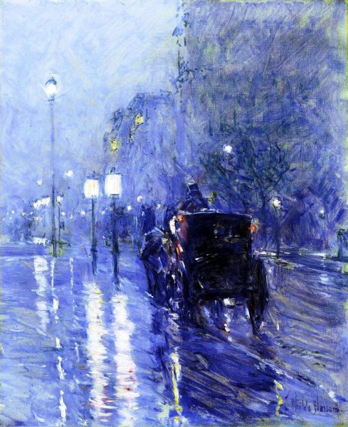 Main Product Photo of Rainy Midnight Painting by Frederick Childe Hassam