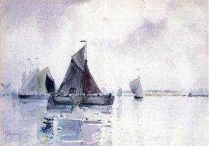 Sailing Ship Locked in Ice by Frederick Childe Hassam Oil Painting