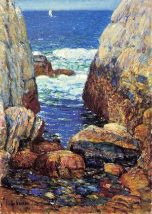 Sea and Rocks, Appledore, Isles of Shoals Oil painting by Frederick Childe Hassam