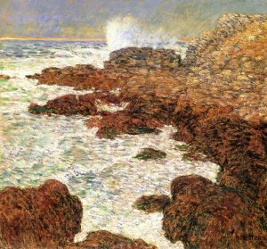 Seaweed and Surf, Appledore Oil painting by Frederick Childe Hassam