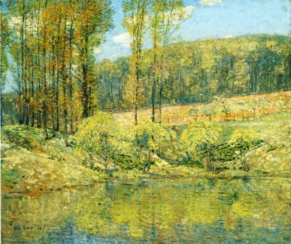 Spring, Navesink Highlands by Frederick Childe Hassam - Hand-Painted Oil Painting Reproduction