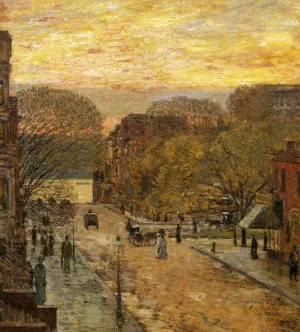 Spring on West 78th Street by Frederick Childe Hassam Oil Painting