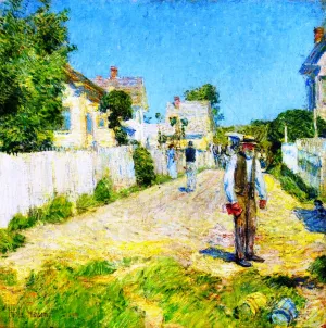 Street in Gloucester by Frederick Childe Hassam - Oil Painting Reproduction