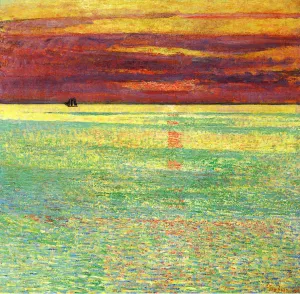 Sunset at Sea by Frederick Childe Hassam Oil Painting