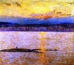 Sunset: Ironbound, Mr. Desert, Main by Frederick Childe Hassam Oil Painting
