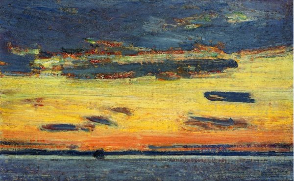 Main Product Photo of Sunset on the Sea Painting by Frederick Childe Hassam