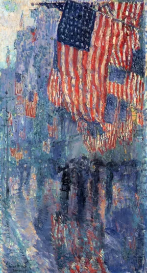 The Avenue in the Rain painting by Frederick Childe Hassam