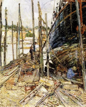 The Caulker by Frederick Childe Hassam - Oil Painting Reproduction