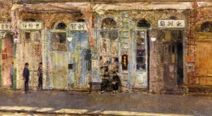 The Chinese Merchants by Frederick Childe Hassam Oil Painting