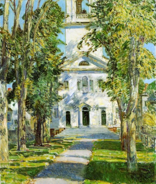The Church at Gloucester by Frederick Childe Hassam - Hand-Painted Oil Painting Reproduction