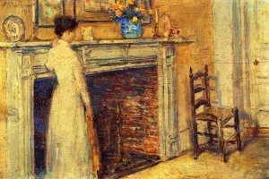 The Fireplace by Frederick Childe Hassam Oil Painting