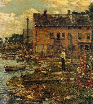 The Fishermen, Cos Cob by Frederick Childe Hassam Oil Painting