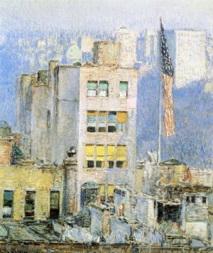 The Flag, Fifth Avenue by Frederick Childe Hassam Oil Painting