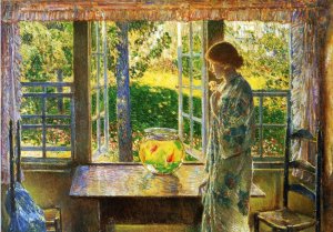 The Goldfish Window Oil painting by Frederick Childe Hassam